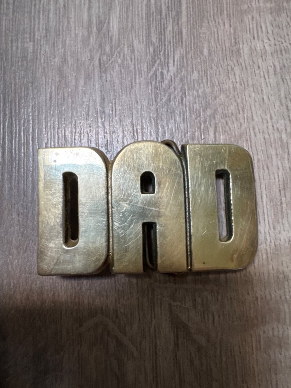 Vintage 1978 Solid Brass Dad Belt Buckle By Baron Buckle Taiwan